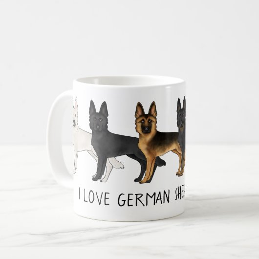 Deutsche Schäferhunde Niedliche Hunde I Liebe Deut Kaffeetasse (Vorderseite Links)