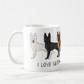 Deutsche Schäferhunde Niedliche Hunde I Liebe Deut Kaffeetasse (Links)