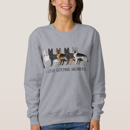 Deutsche Schäferhunde Niedliche Hunde I Liebe Deut Sweatshirt (Vorderseite)