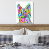 Deutsche Schäferhunde-Regenbogen-Hundemalerei Leinwanddruck (Insitu (Schlafzimmer))