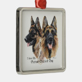 Deutsche Schäferhunde Silbernes Ornament (Rechts)