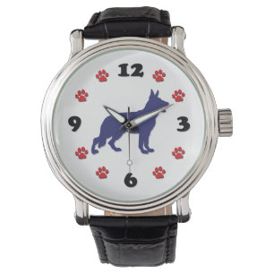 Deutsche Schäferhunde-Silhouette Armbanduhr