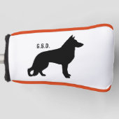 Deutsche Schäferhunde-Silhouette Benutzerdefiniert Golf Headcover (Vorderseite)