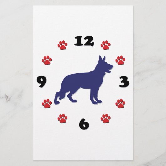 Deutsche Schäferhunde-Silhouette Briefpapier (Vorderseite)
