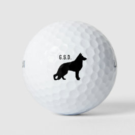 Deutsche Schäferhunde-Silhouette Golfball