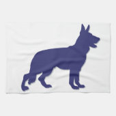 Deutsche Schäferhunde-Silhouette Handtuch (Horizontal)