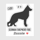Deutsche Schäferhunde Silhouette K9 Vinyl Sticker (Blatt)