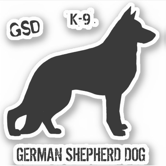 Deutsche Schäferhunde Silhouette K9 Vinyl Sticker (Vorderseite)