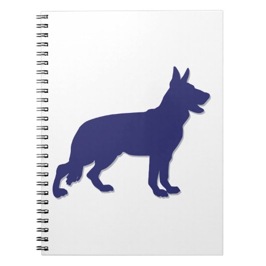 Deutsche Schäferhunde-Silhouette Notizblock (Vorderseite)