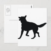 Deutsche Schäferhunde-Silhouette Postkarte (Vorne/Hinten)