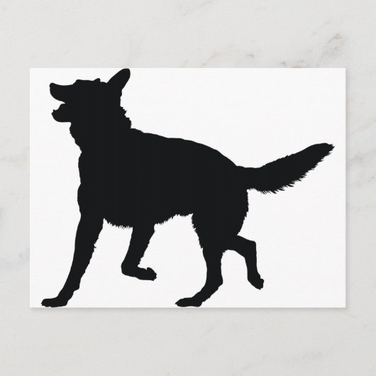 Deutsche Schäferhunde-Silhouette Postkarte (Vorderseite)
