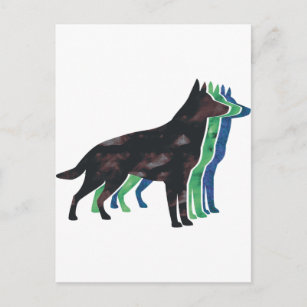 Deutsche Schäferhunde-Silhouette Postkarte