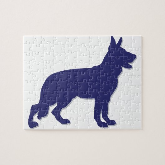 Deutsche Schäferhunde-Silhouette Puzzle (Horizontal)