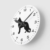 Deutsche Schäferhunde-Silhouette Runde Wanduhr (Winkel)