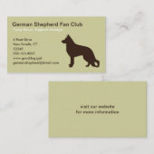 Deutsche Schäferhunde-Silhouette Visitenkarte (Vorne/Hinten)