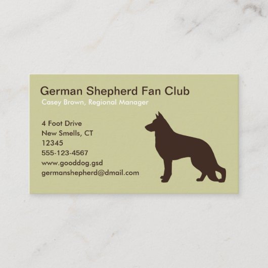 Deutsche Schäferhunde-Silhouette Visitenkarte (Vorderseite)