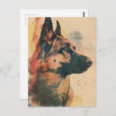 Deutsche Schäferhunde Vintage Kunst Postkarte (Vorne/Hinten)