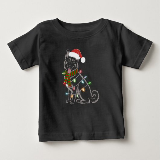 Deutsche Schäferhunde Weihnachten Baby T-shirt (Vorderseite)