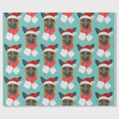 Deutsche Schäferhunde Weihnachtsgebäck Geschenkpapier (Flach)