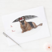 Deutsche Schäferhunde-Weihnachtsgeschenke Tags Ovaler Aufkleber (Umschlag)