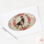 Deutsche Schäferhunde-Weihnachtsgeschenke Tags Ovaler Aufkleber (Umschlag)