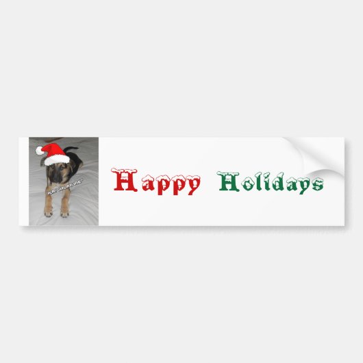 Deutsche Schäferhunde-Weihnachtsmannmütze Autoaufkleber (Vorne)