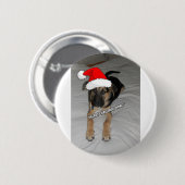 Deutsche Schäferhunde-Weihnachtsmannmütze Button (Vorne & Hinten)