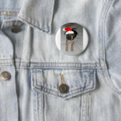 Deutsche Schäferhunde-Weihnachtsmannmütze Button (Beispiel)