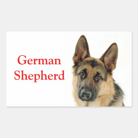 Deutsche Schäferhunde Welpenhundekleber / Labels Rechteckiger Aufkleber (Vorderseite)