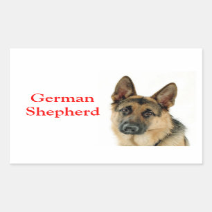 Deutsche Schäferhunde Welpenhundekleber / Labels Rechteckiger Aufkleber