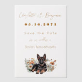 Deutsche Schäferhunde-Wildblumen Save the Date Pergament Einladungen (Vorderseite)