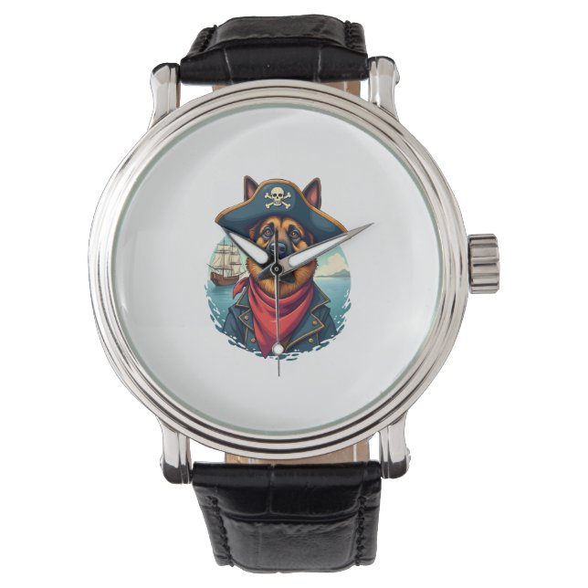 Deutsche Schäferhündin Armbanduhr (Vorderseite)