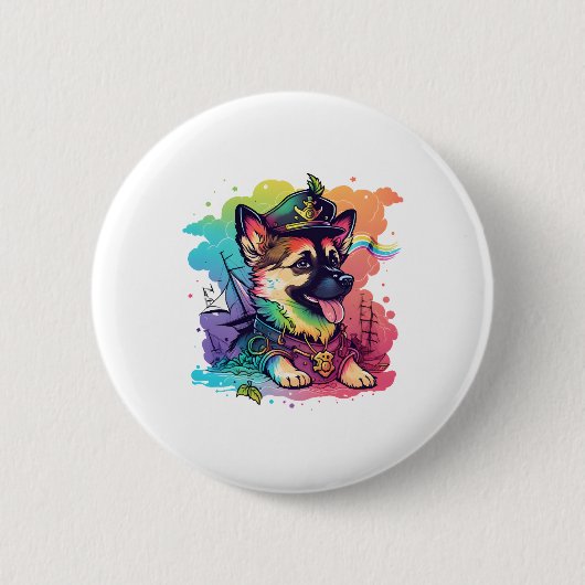 Deutsche Schäferhündin Button (Vorderseite)