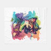 Deutsche Schäferhündin Fleecedecke (Vorderseite (Horizontal))