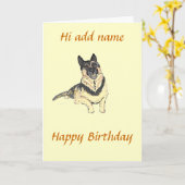 Deutsche Schäferhündin Geburtstagskarte Karte (Gelbe Blume)