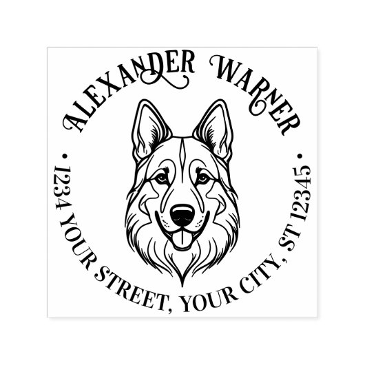 Deutsche Schäferhündin Rücksendeadresse Permastempel (Design)