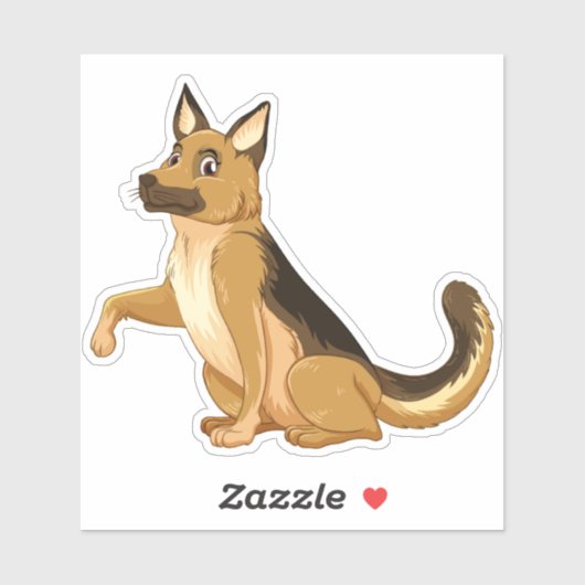 Deutsche Schäferhündin Shake Hand Aufkleber (Blatt)