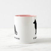 Deutsche Schäferhündin Silhouette Custom Zweifarbige Tasse (Mittel)