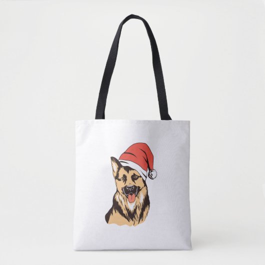 Deutsche Schäferhündin Weihnachtsmannmütze - Weihn Tasche (Vorderseite)