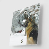 Deutsche Schäferhütte-Foto-Uhr Quadratische Wanduhr (Winkel)