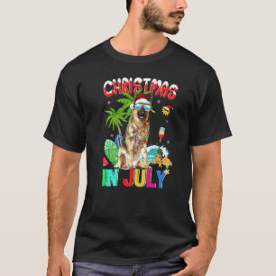 Deutsche Schäferin in Weihnachtsmannmütze Sonnenbr T-Shirt