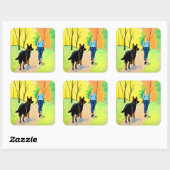 Deutsche Schäferin und Crayon Art Aufkleber (Blatt)