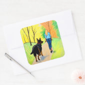 Deutsche Schäferin und Crayon Art Aufkleber (Umschlag)