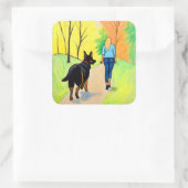 Deutsche Schäferin und Crayon Art Aufkleber (Tasche)