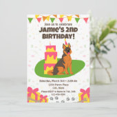 Deutsche Schäferin zum Geburtstag Einladung (Stehend Vorderseite)