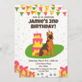 Deutsche Schäferin zum Geburtstag Einladung (Vorne/Hinten)