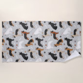 Deutsche Schäferknochen und Klauen Strandtuch (Vorderseite)