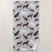 Deutsche Schäferknochen und Klauen Strandtuch (Vorderseite)