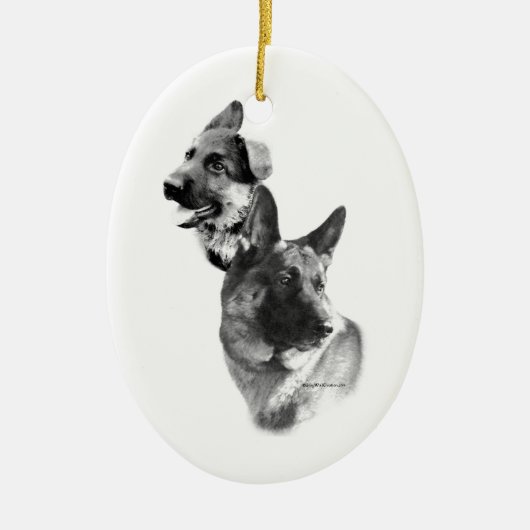 Deutsche Schäferkohle 2 Keramik Ornament (Vorne)