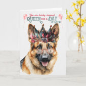 Deutsche Schäferkönigin für einen Tag Weihnachten Karte (Gelbe Blume)